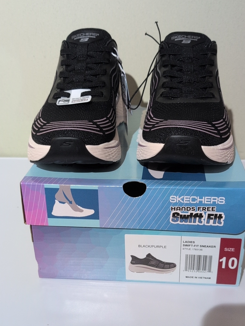 Skechers Swift-Fit Black with Light Pink Accent Women's Athletic Sneakers